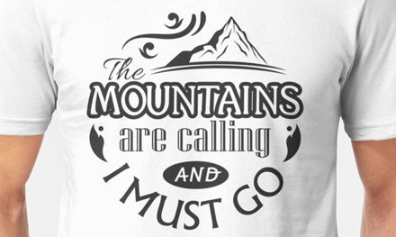 Typographic t-shirts for hikers and other outdoorsy people