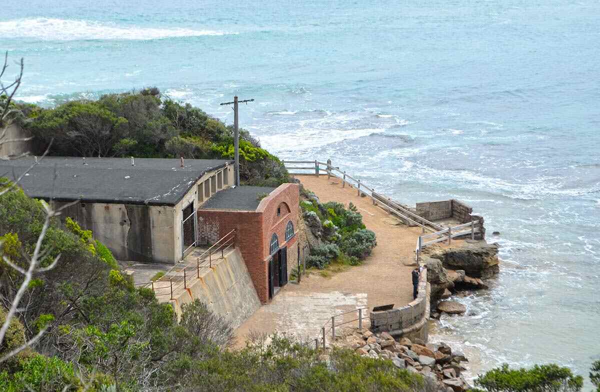 A section of the fort, with turbulent seas in the background