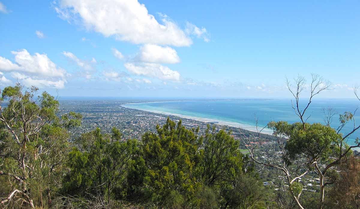 A coastal view from part of the Two Bays Walking Track